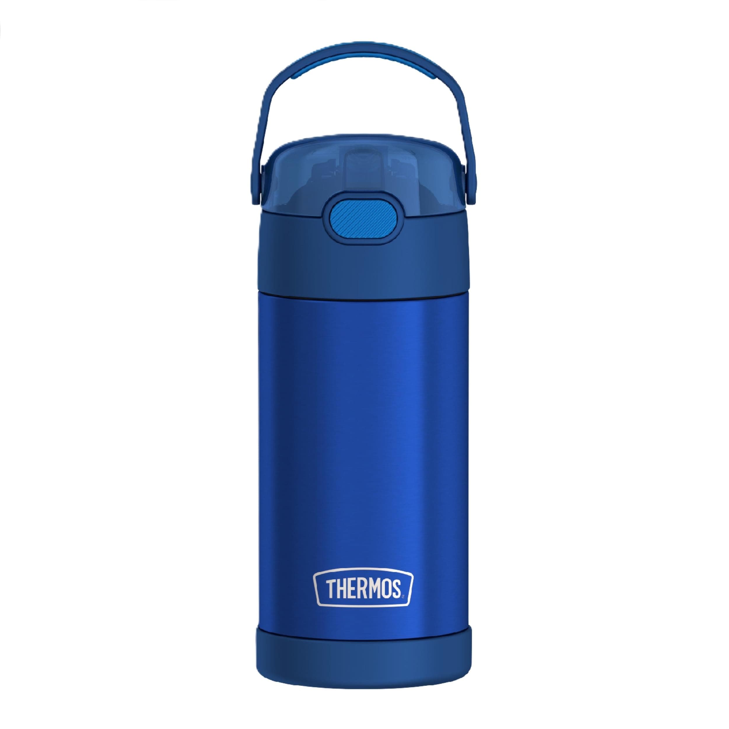 FUNTAINER STAINLESS STEEL KIDS BLUE BOTTLE 355ML, F40123BL1, KIDS WATER BOTTLE WITH STRAW, INSULATED FLASK, HYDRATION BOTTLE WITH LID