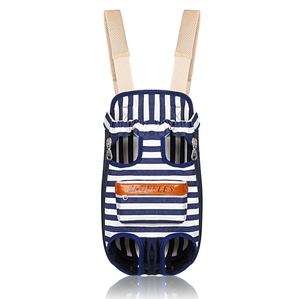 SNUFFLES Pet Carrier Backpack, Adjustable Pet Front Pack Legs Out Dog Carrier Backpack Travel Bag, Fit Traveling Hiking Outdoor - M, Blue