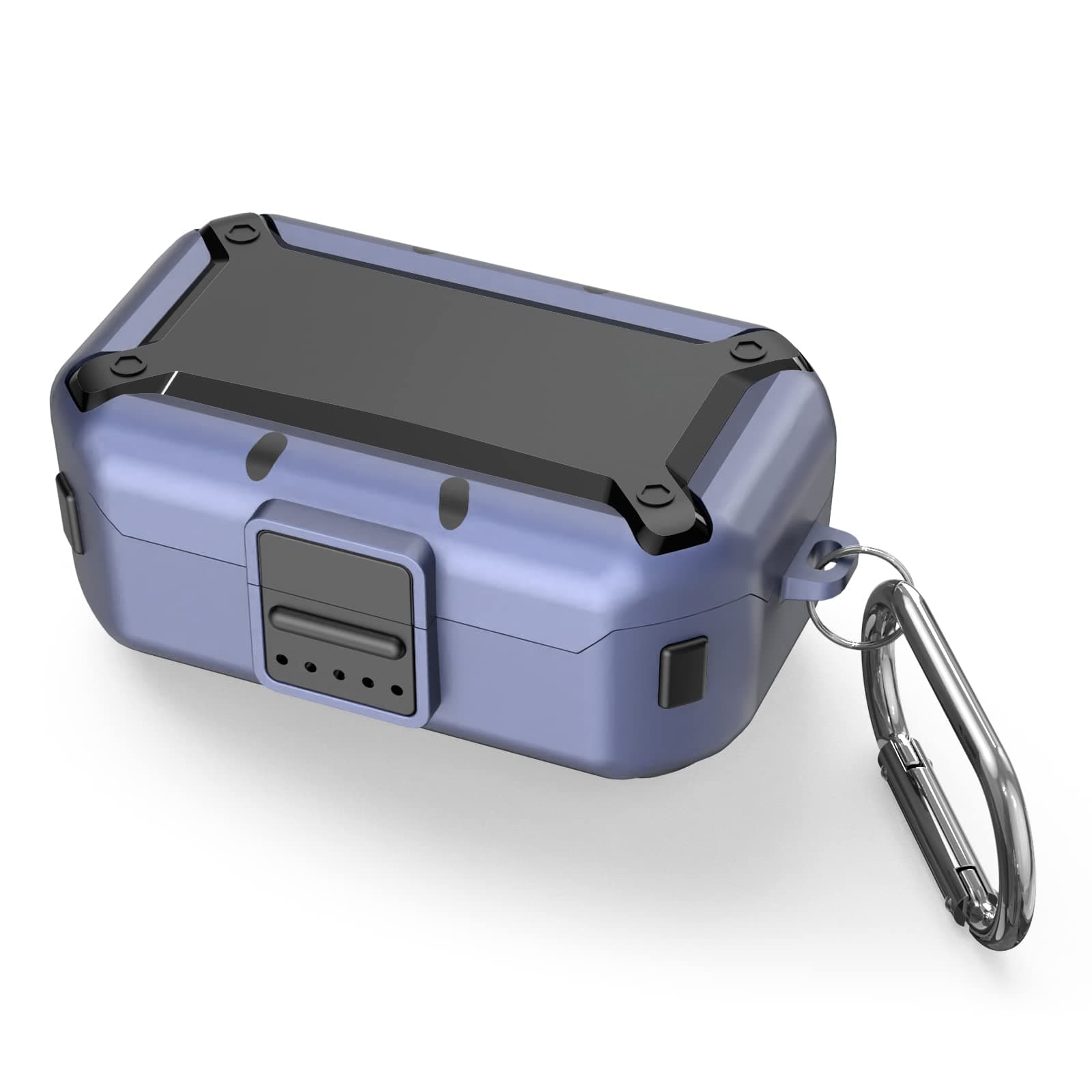 WOFRO [Upgrade Lock] Case for Bose QuietComfort Earbuds Case (2020), Military Armor Series Protective Cover Shock-Absorbing Scratch Resistant Hard Shell with Keychain(Blue)