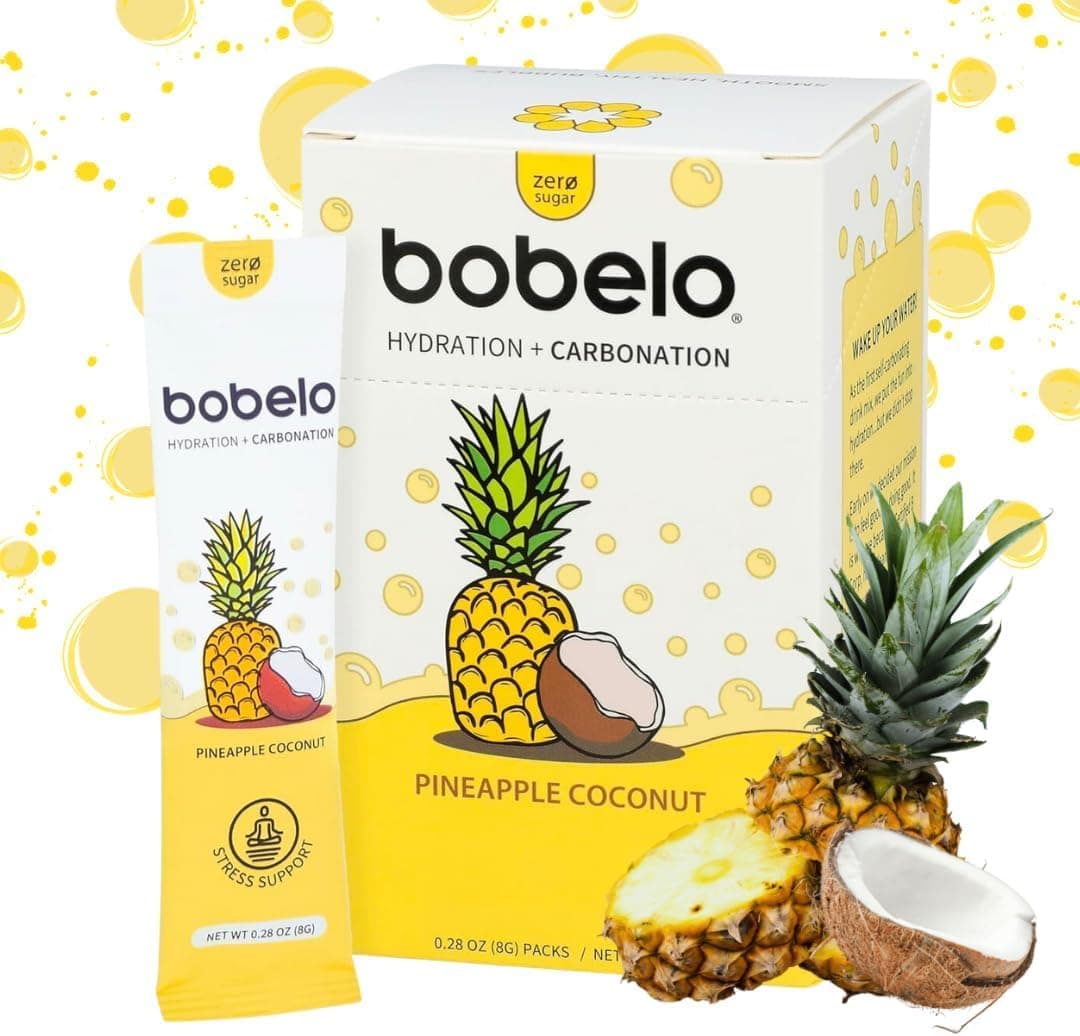 Bobelo Self Carbonating Hydration Packets | Low Calorie Drink Mix, Electrolytes Powder Packets | Keto Friendly, Sugar Free Water Enhancer | Soda & Sparkling Water Alternative | Tropical Bliss(15ct)