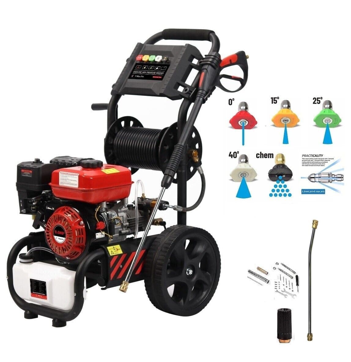 DEALOURUS TX-PRO Petrol Pressure Washer - 3950psi / 272Bar Petrol Engine Powered High Pressure Portable Jet Sprayer ✦ Premium Power & Build Quality Car & Patio Cleaner