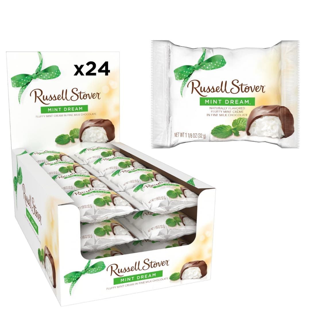 Russell Stover Milk Chocolate Mint Dream, 1.125 oz - Pack of 24 - Mint Chocolate Candy
