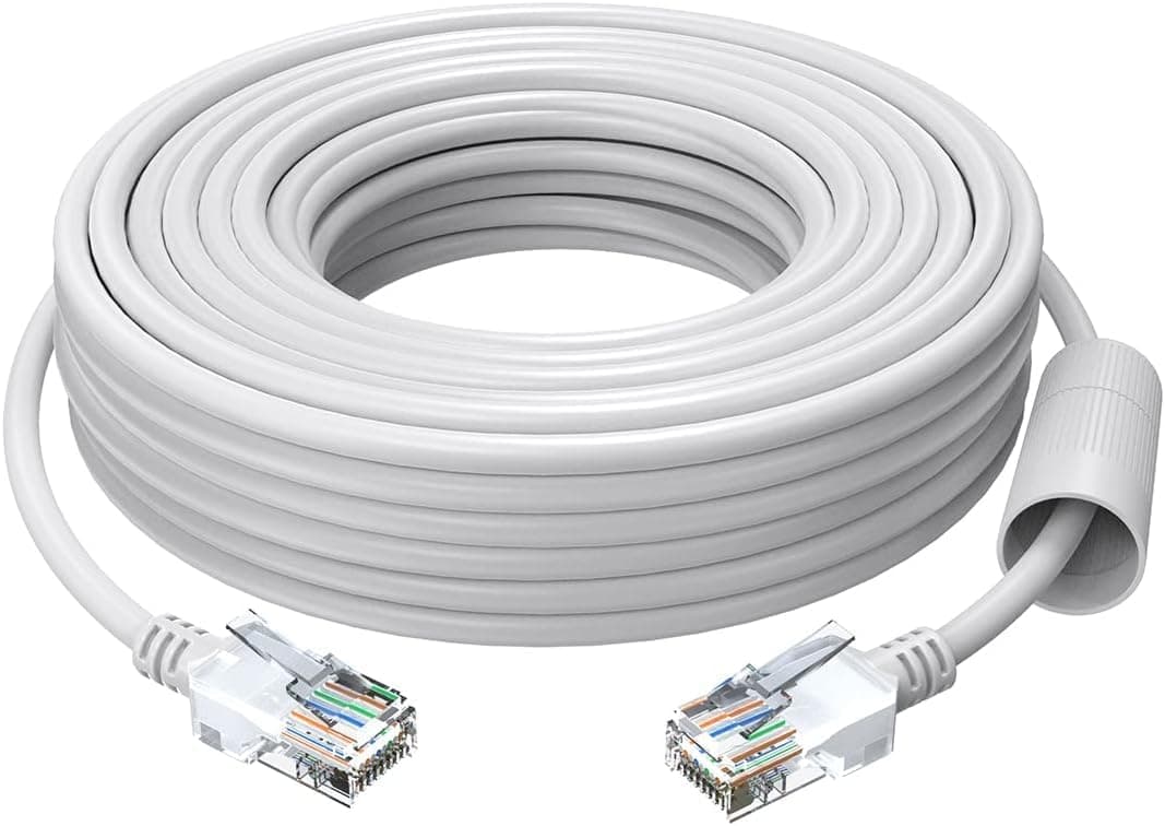 ZOSI Cat5e Ethernet Cable 60ft High Speed Network RJ45 wire cord 8 pin 1000Mbps 155Mhz in Wall,Outdoor,Weatherproof for POE Security Cameras system,PoE switch,internet router,computer