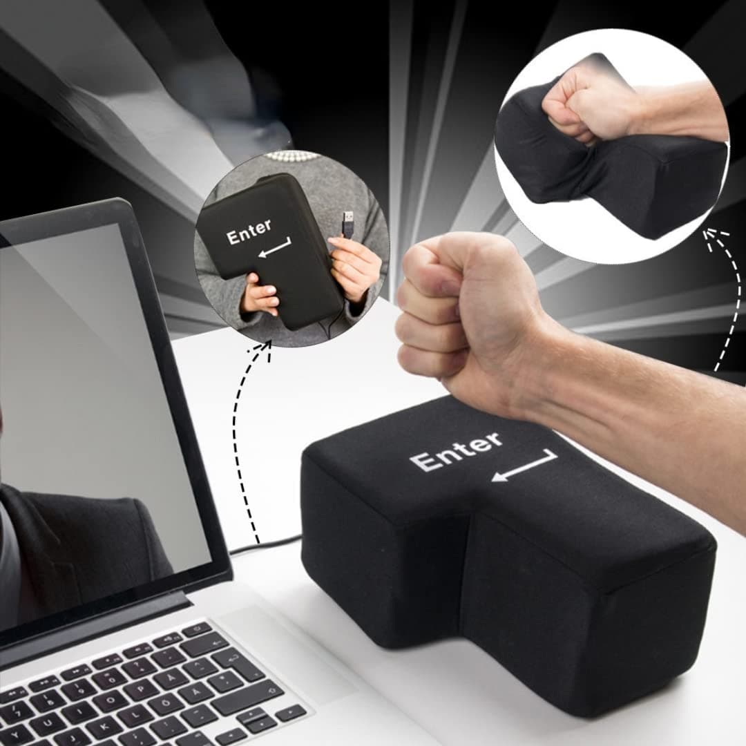 Creative Super Sized Giant Enter Key USB Big Enter Button Comfortable Economic Desktop Pillow Stress Relief Punch Bag