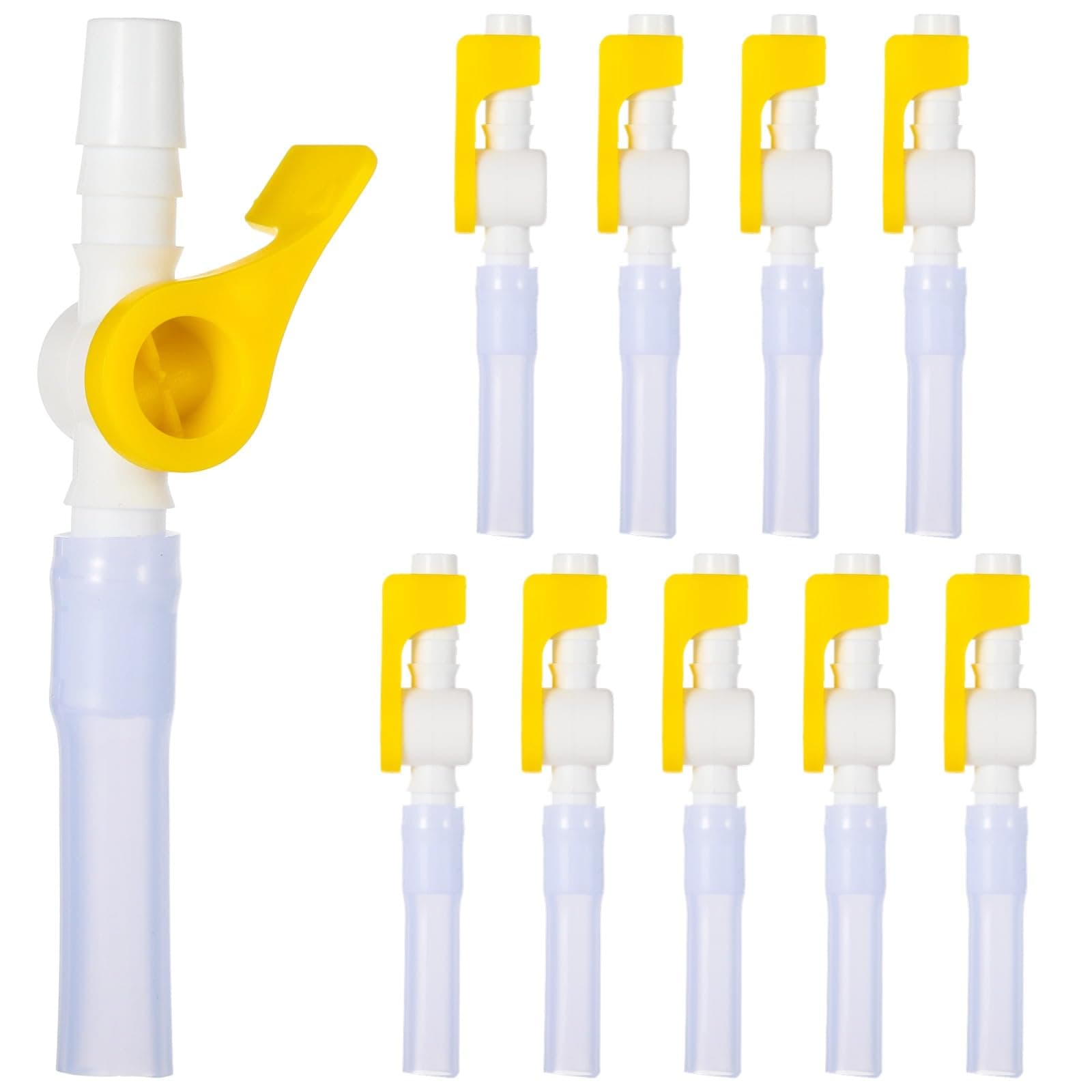 10 PCS Catheter Valves, Urine Drainage Catheter Valves, Comfort Flow Bladder Control Devices, Leak-Free Catheter Supplies with Smooth Edges and Catheter Tubing, Lever Tap Catheter Kit