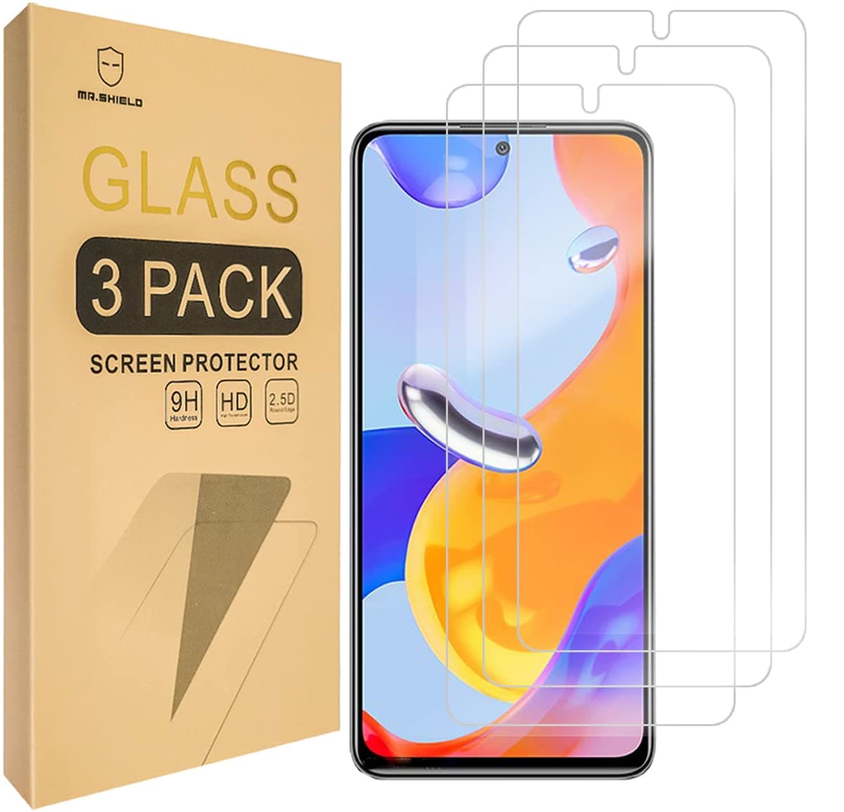 [3-Pack Designed For Xiaomi Redmi Note 11 Pro 5G+4G / Redmi Note 11 Pro+ / Redmi Note 11 Pro Plus [Tempered Glass] [Japan Glass with 9H Hardness] Screen Protector