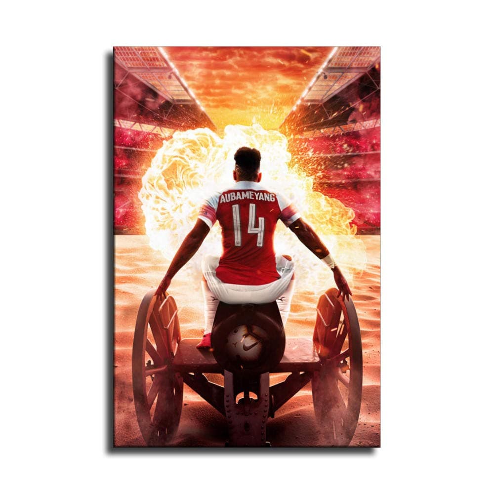 Super Sports Stars Pierre Emerick Aubameyang. Posters Wall Art Canvas Paintings Football Posters Prints Kids and Boys Room Home Decor