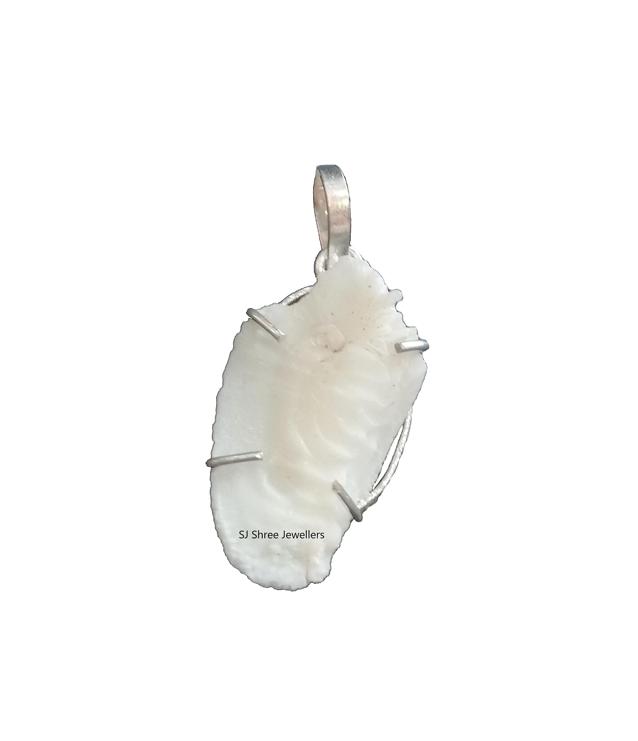 SJ Natural White Shukra Mani Pendant Locket For Men & Women| Shukra Mani Stone | Shukramanni Pendant | Reduces and Remove Impact of Venus, Rahu & Moon for Unisex