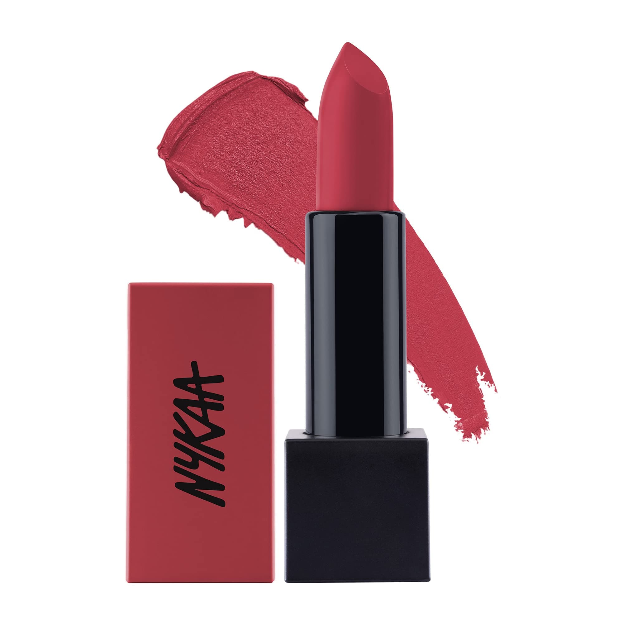 Nykaa Ultra Matte Lipstick (Marilyn -10) - Red - Super matte finish lipstick with jojoba oil fortified formula, long-wearing & weightless (5gm)