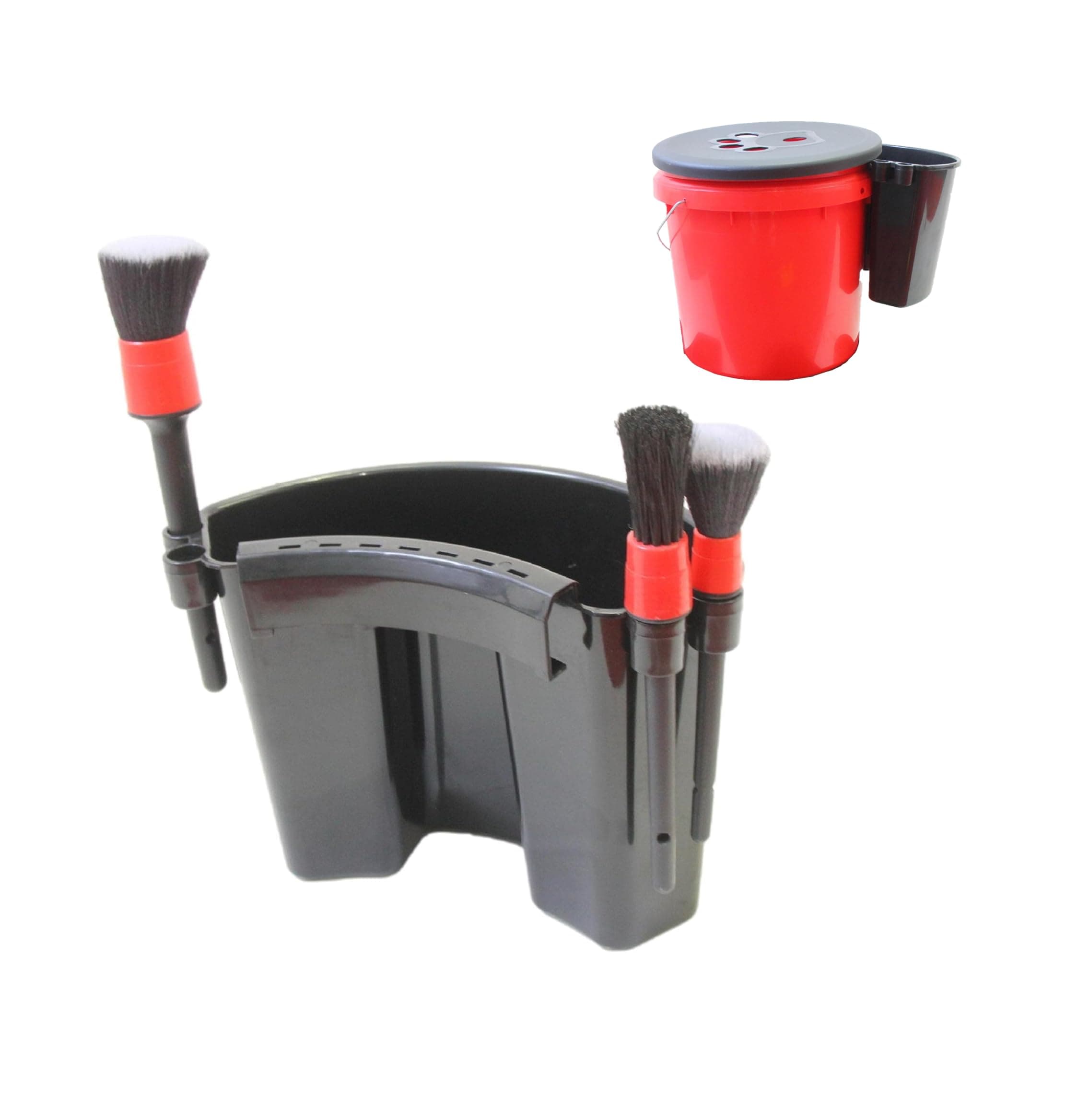 Car Detailing Bucket Organizer - Portable Auto Wash Tool Hanger, Black