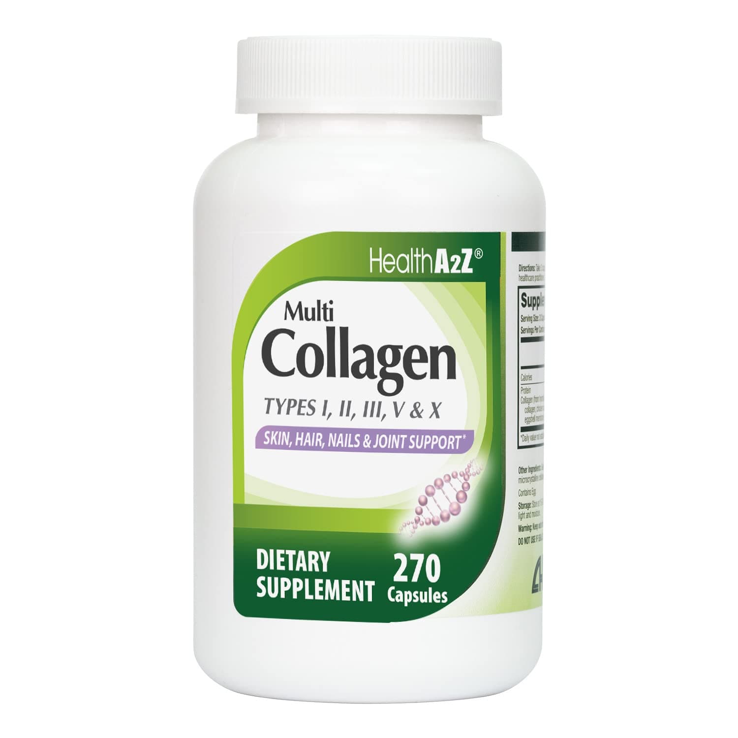Multi Collagen Pills | 1735 mg | 270 Collagen Capsules | Types I, II, III, V & X | for Healthy Skin, Hair, Nails & Joint Support