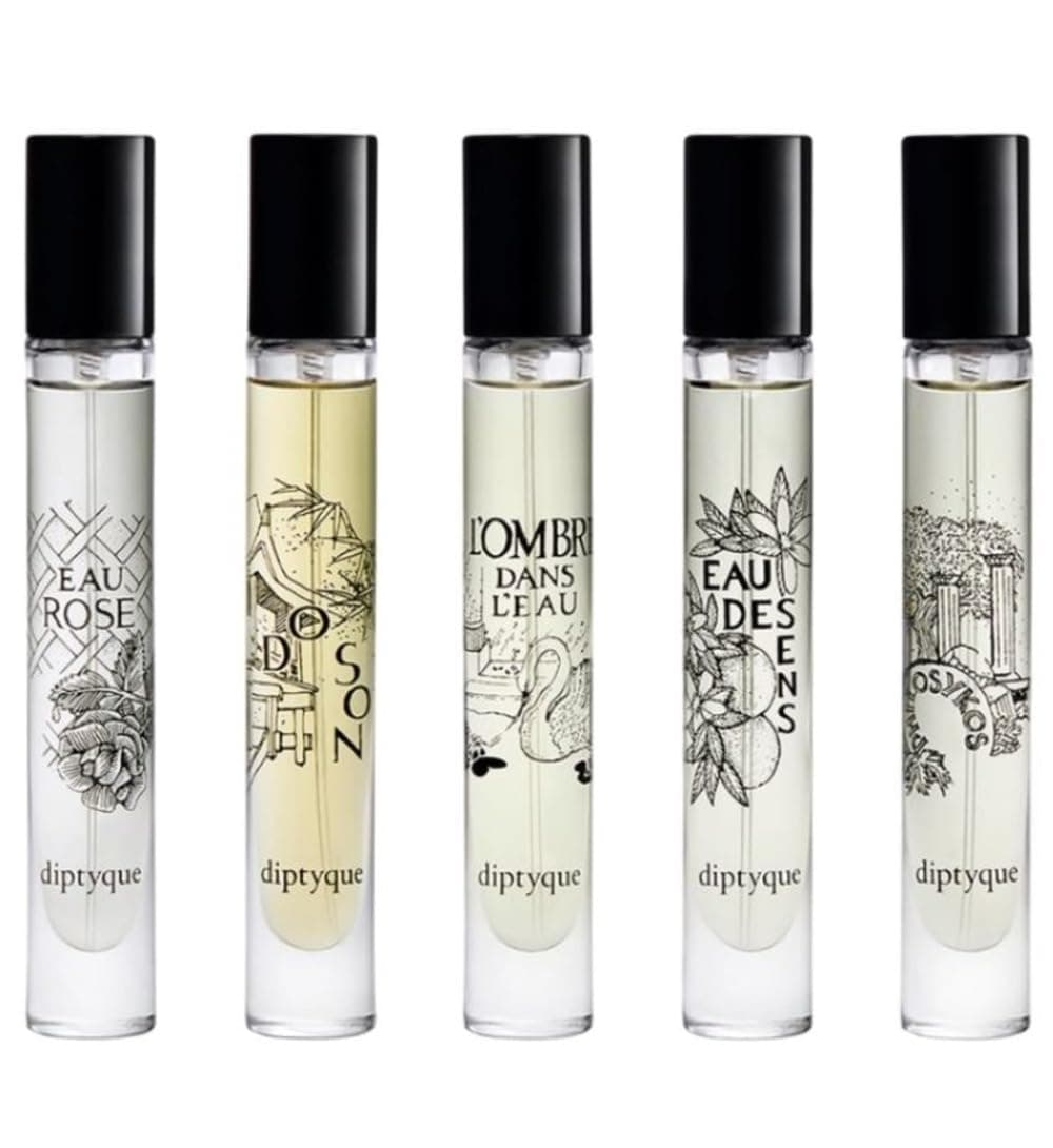 Diptyque Eau de Toilette Travel Spray 0.25 Fl Oz (Pack of 5) Set for Men and Women
