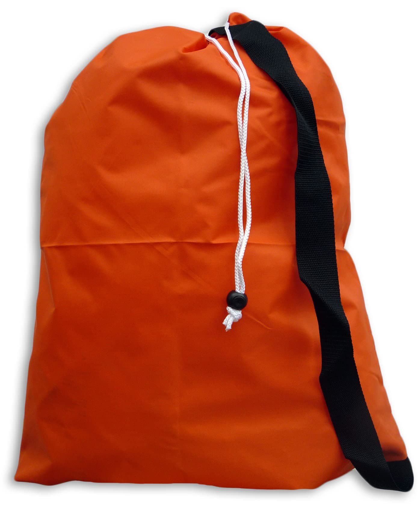 Small Laundry Bag with Drawstring, Carry Strap, Locking Closure, Color: Orange, Size: 22x28