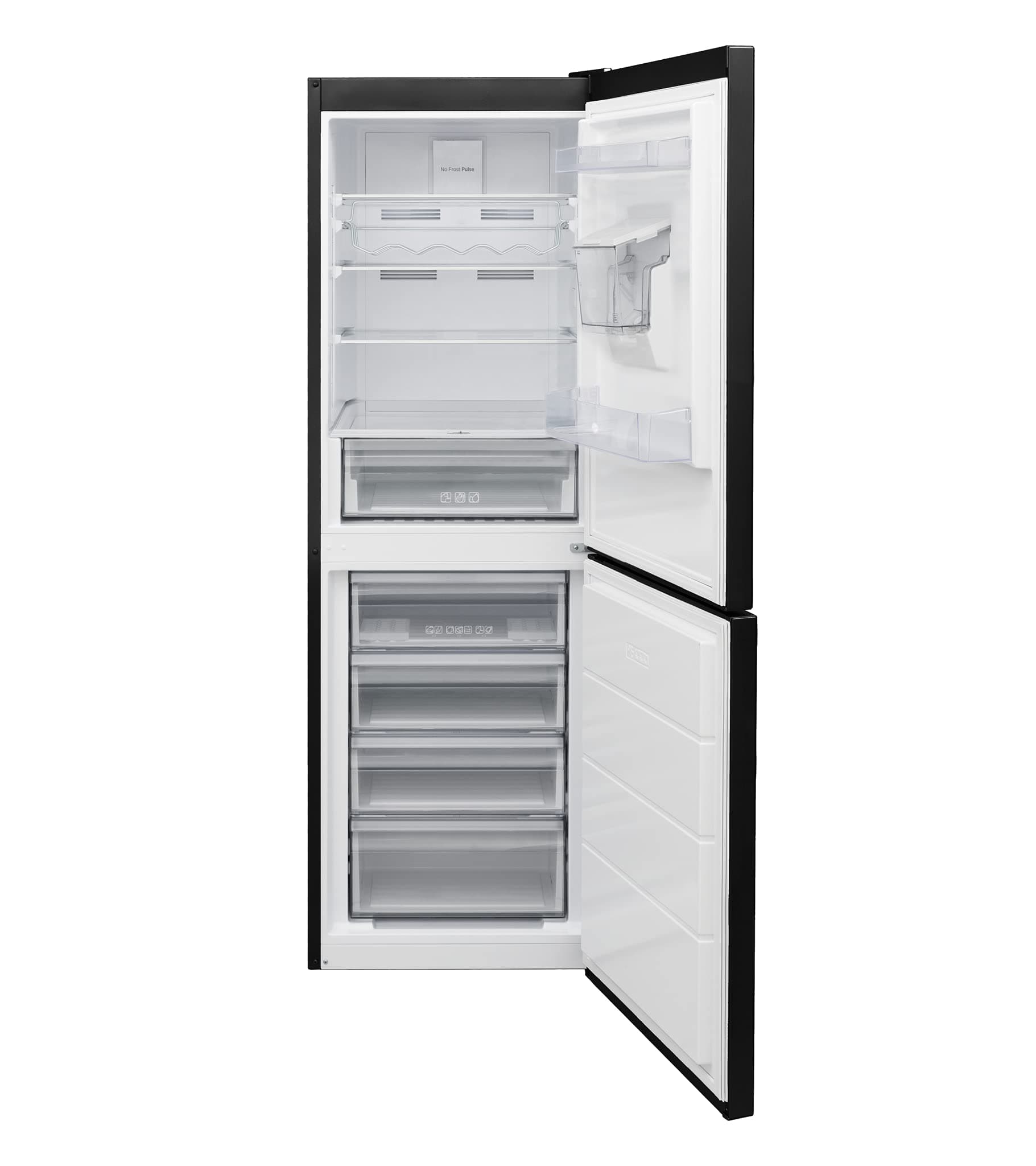 Hoover HVNB618FDX5WDK 186x60cm Black No Frost Freestanding Fridge Freezer with Four Freezer Drawers