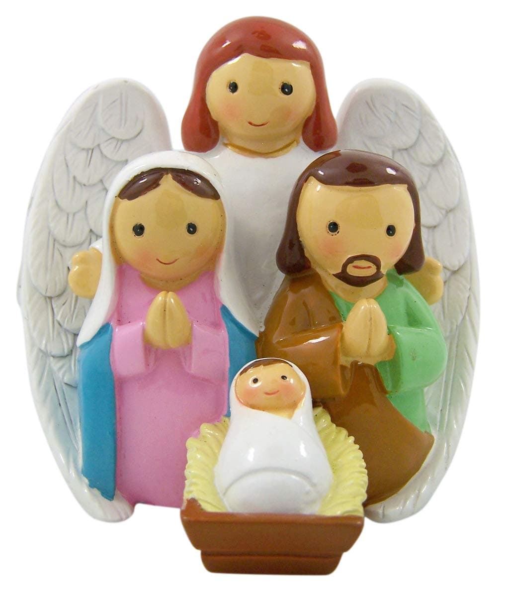 Needzo Little Drops of Water Nativity Scene with Guardian Angel, 3 1/4 Inch
