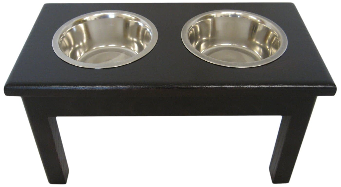 Classic Pet Beds 2-Bowl Traditional Style Ash Pet Diner, Large, Espresso