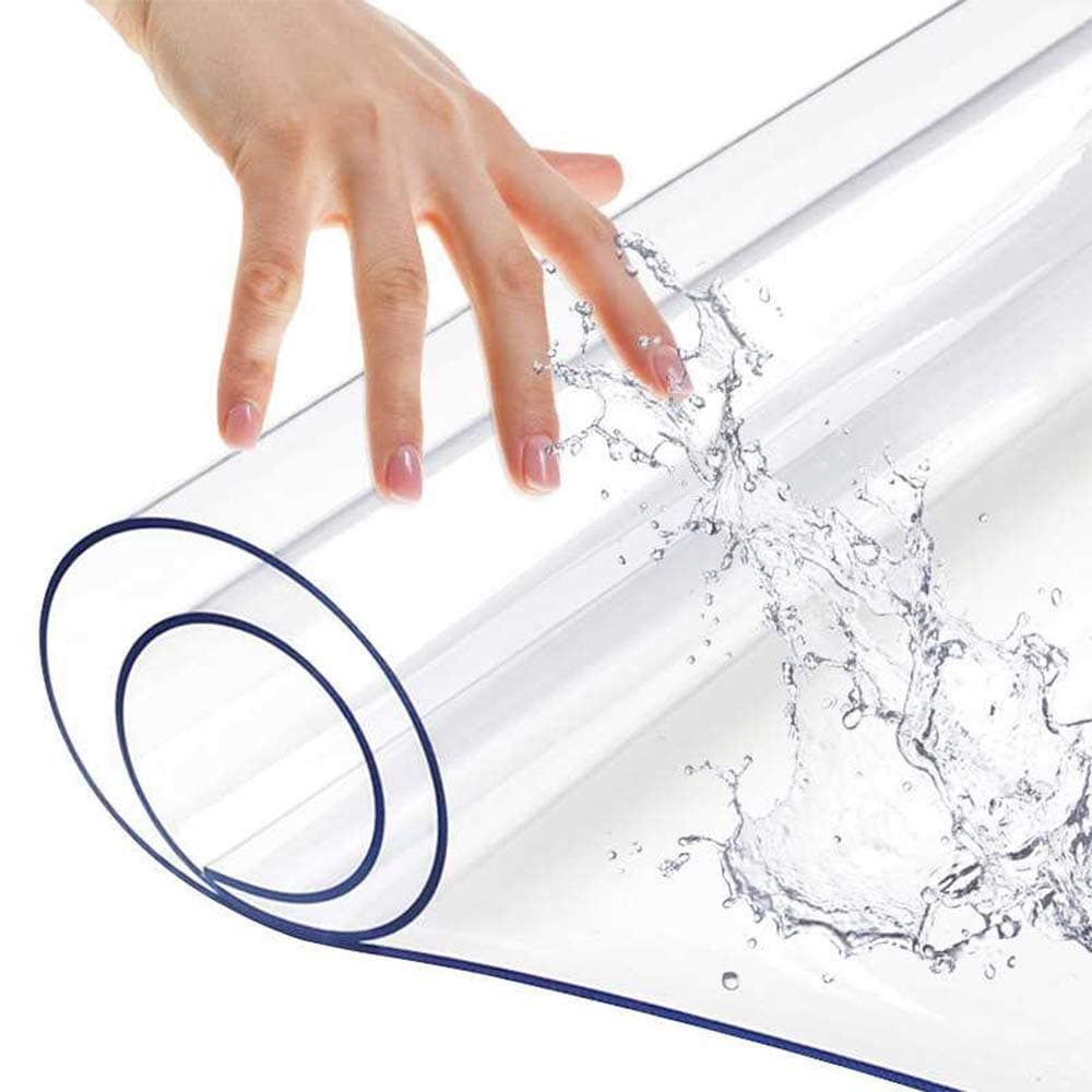 Multi-Size Custom 1.5mm Thick Crystal Clear Plastic Dining Tablecloth Cover Waterproof Wipeable PVC Table Screen Protector for 5 Foot Table Rectangular Vinyl Non-Slip Desk Topper Pad Mat 28x60 inch