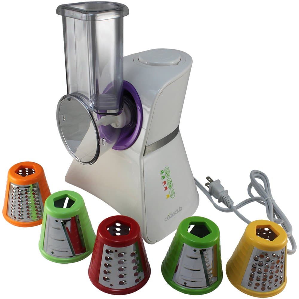 Cooks Club USA VC02SWHPU Salad Maker Food Processor, Mini, White and Purple