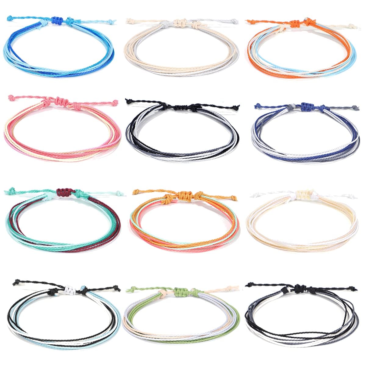 Handmade Summer String Bracelets for Women - Boho Braided Adjustable Beaded Waterproof Surfer Beach Bracelet Jewelry for Women Men