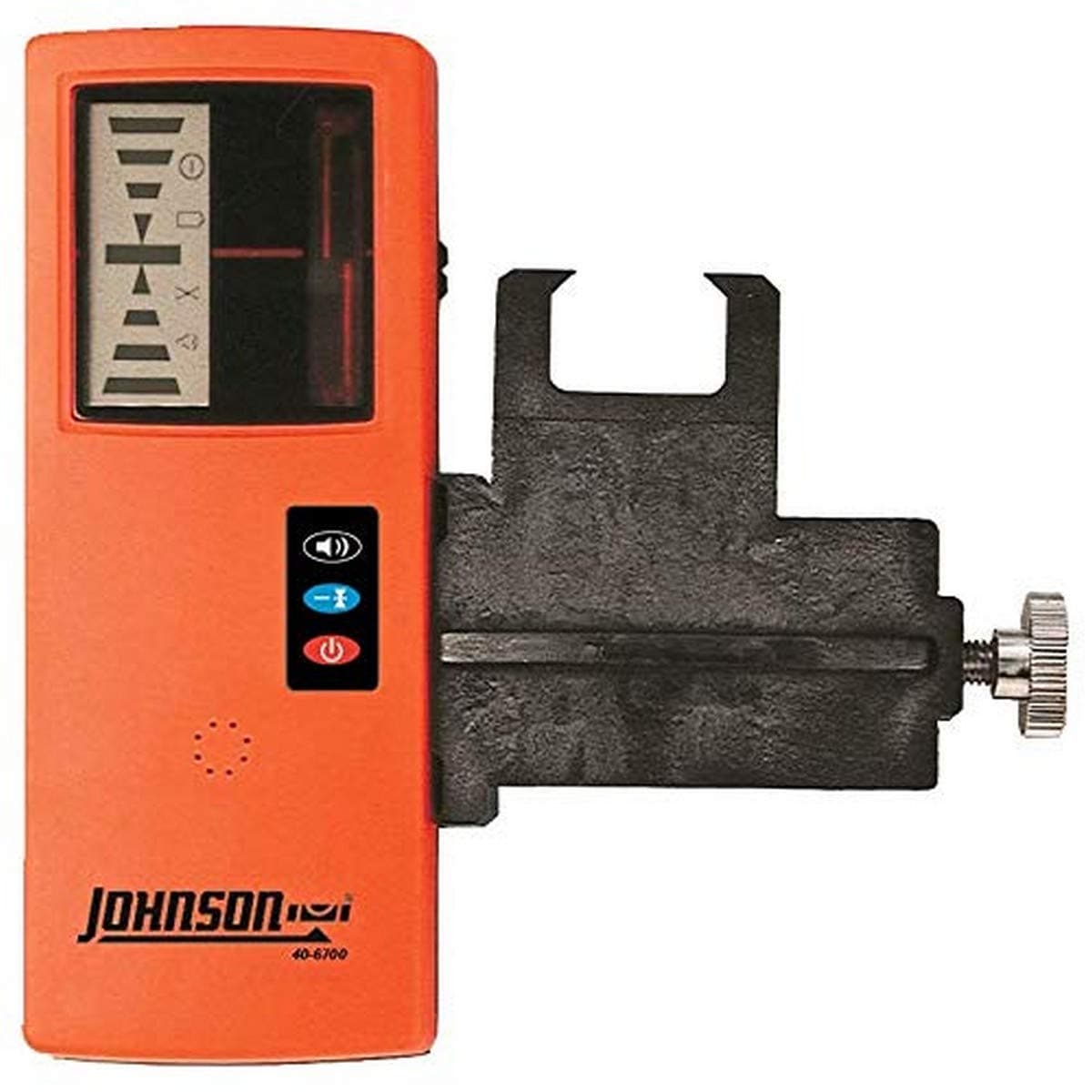 Johnson Level & Tool 40-6700 One­Sided Laser Detector w/Clamp for Red Beam Rotating Lasers, 6.50" x 2.50", Red Beam, 1 Laser Detector,Orange