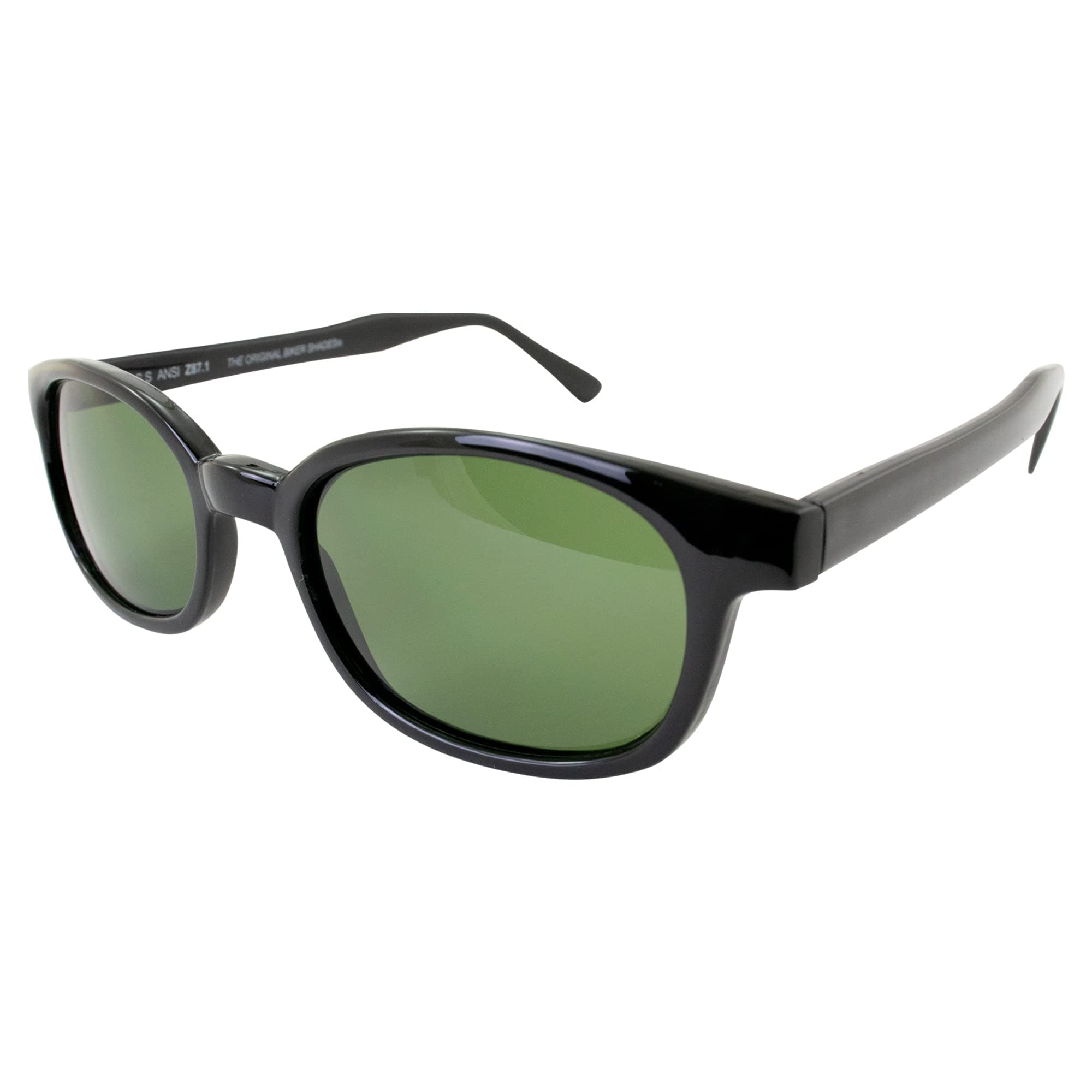 X-KD's Pacific Coast Sunglasses 1126 Black/Green One Size Biker Sunglasses