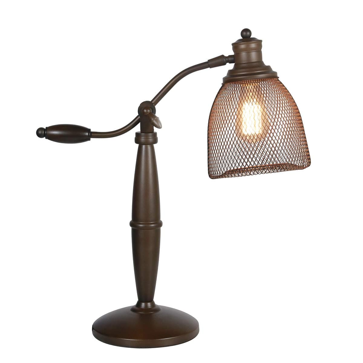 MY CANARY Vintage Wrought Iron Birdcage Table Lamps, Art Iron Wire Cage Desk Light, can Adjust Swing Arm Lamp Lighting Fixtures