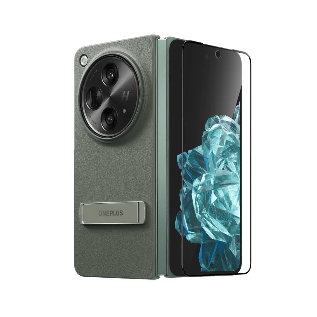 OnePlus Open Protective Set (PU Standing Case & Screen Protector) Black in