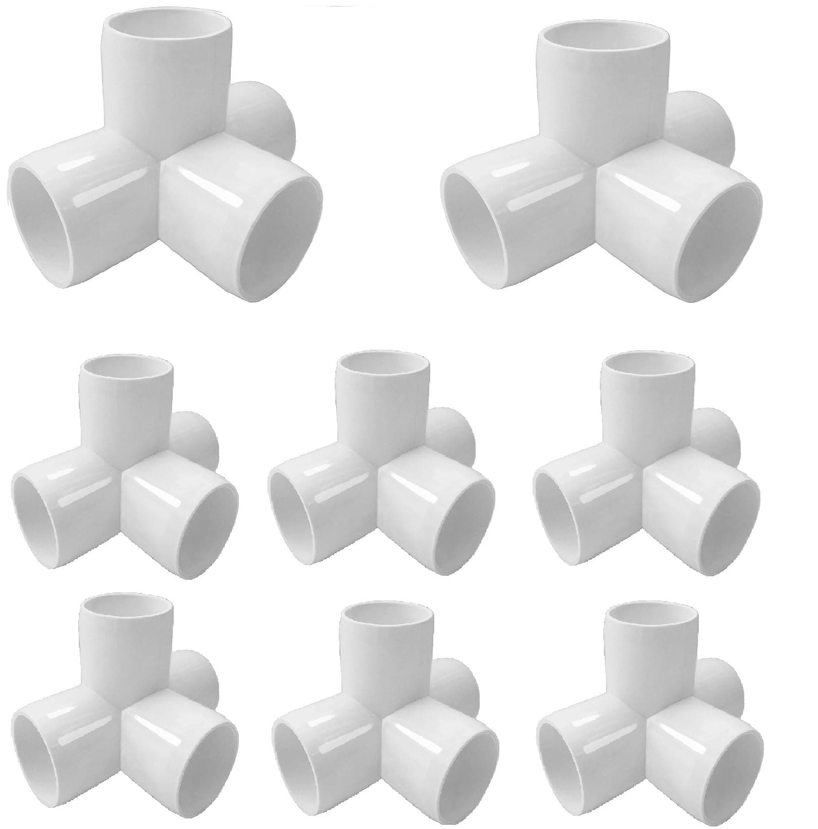 DMAKS® 4 way pipe fittings, Easy To Connect Impact Resistant Stable1/2 inch UPVC 4 WAY ELBOW Connector for Furniture Installation for Tent Connection (8pc)