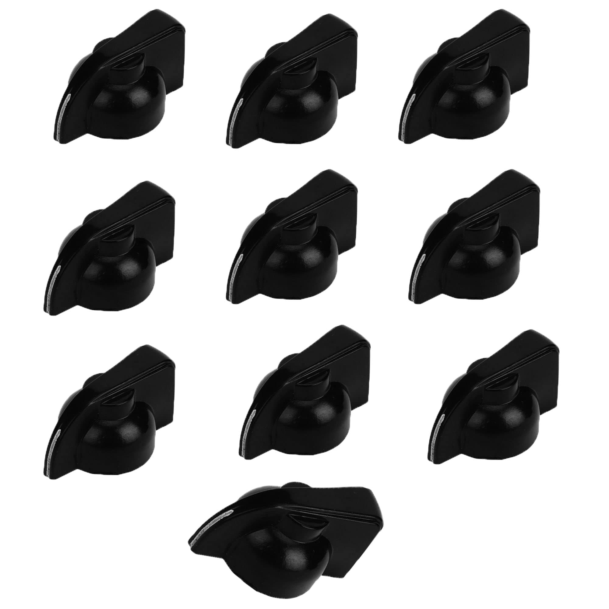 10pcs Chicken Head Knob Bass Guitar Potentiometer Knobs Amplifier Knobs Effect Pedal Knobs Potentiometer Control Knob (Black 10PCS)