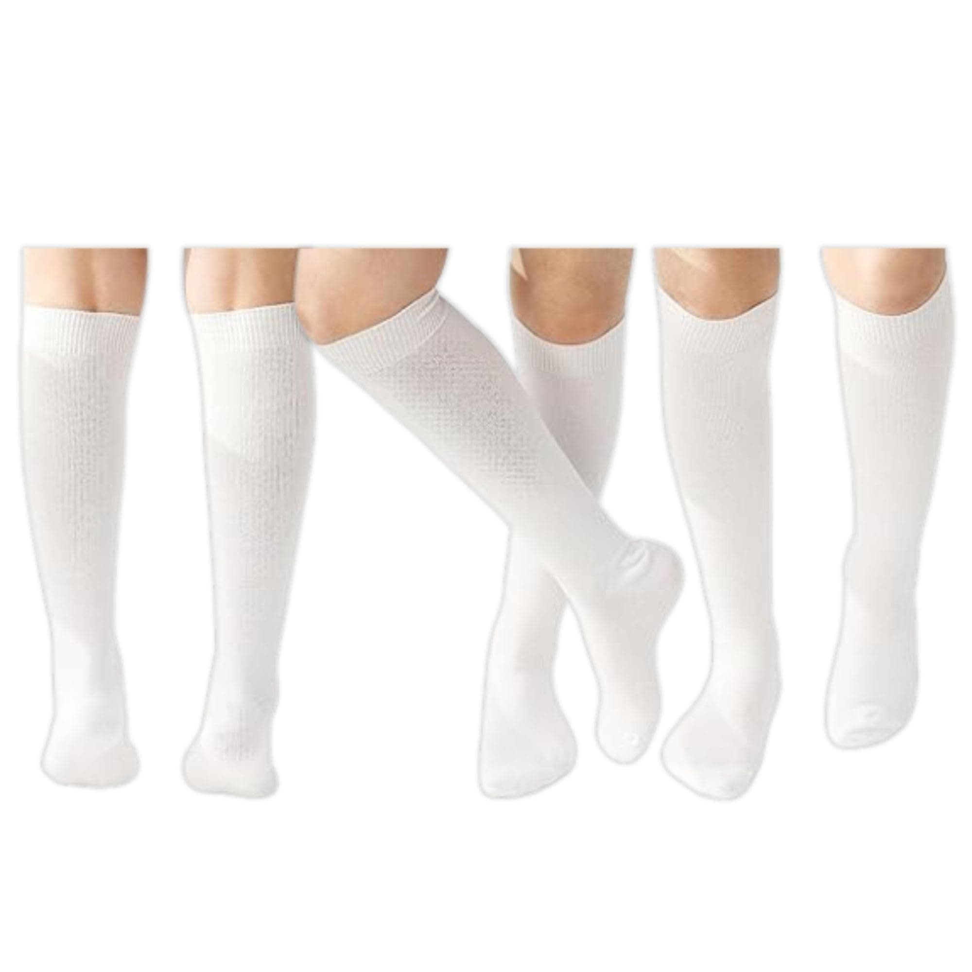 5 Pairs Children/Kids Girls Knee High Plain School Cotton Rich Socks