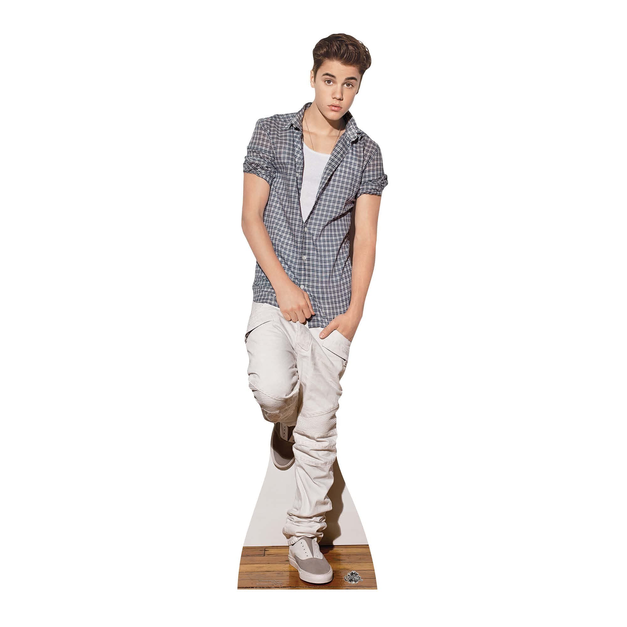 Star Cutouts Cut Out of Justin Bieber Check Shirt