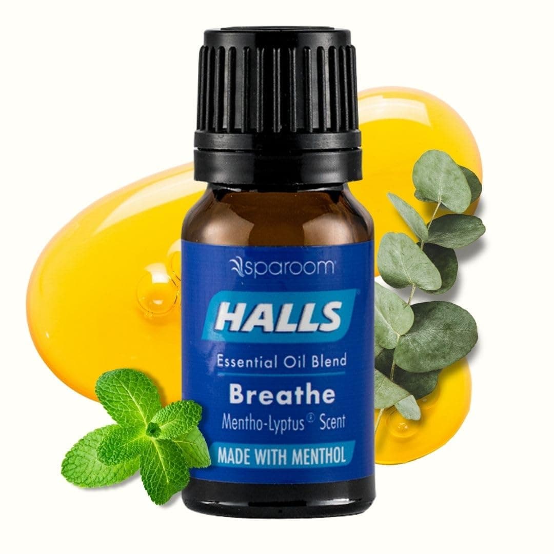 Halls Breathe Essential Oil Blend Mentho-Lyptus – Menthol Essential Oil for Refreshing Aroma, Menthol Oil with Eucalyptus for Diffuser, Calming Aromatherapy for a Restful Atmosphere, 10mL