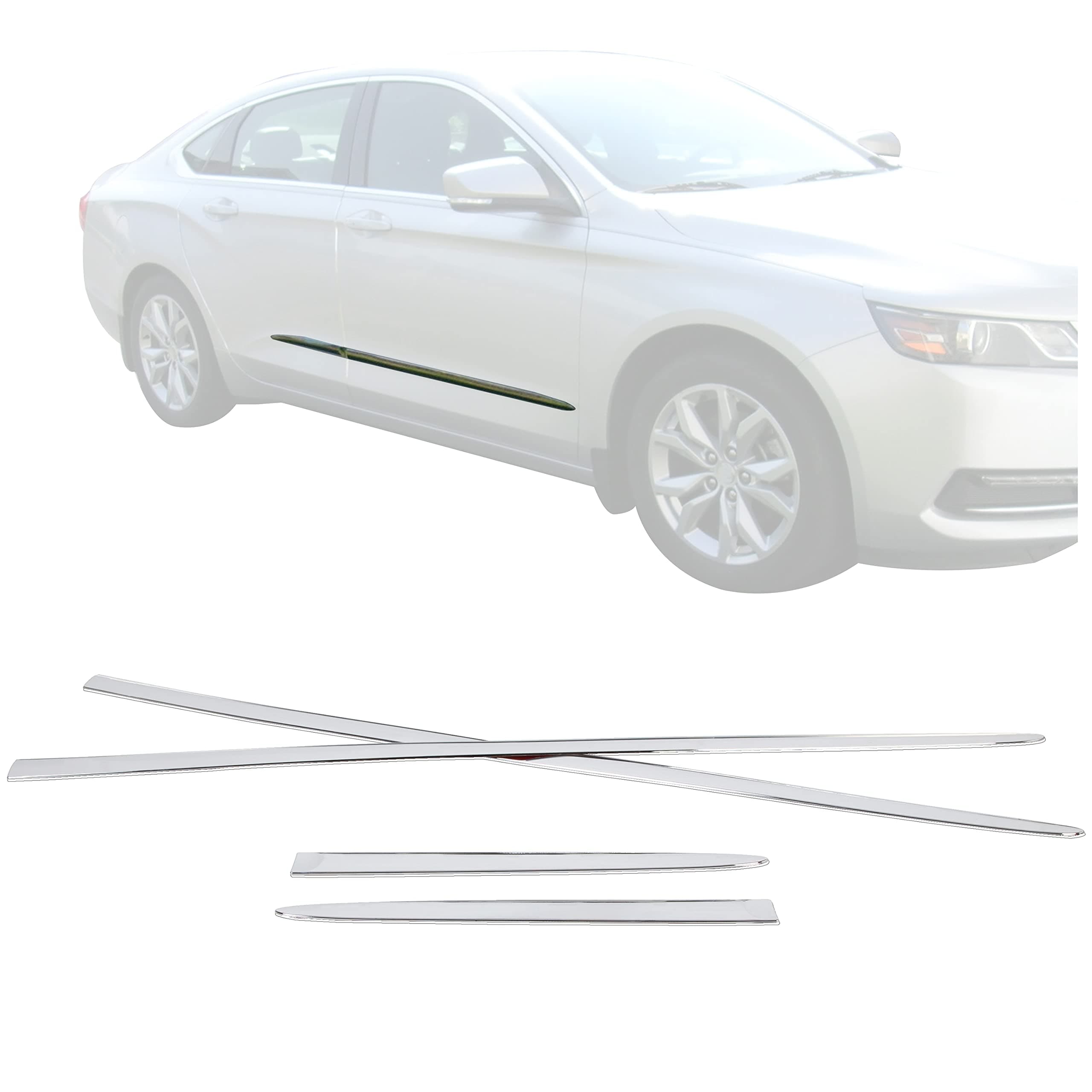 ECOTRIC Side Door Molding Trim Garnish Skirt Compatible with 2015-2020 Chevy Chevrolet Impala