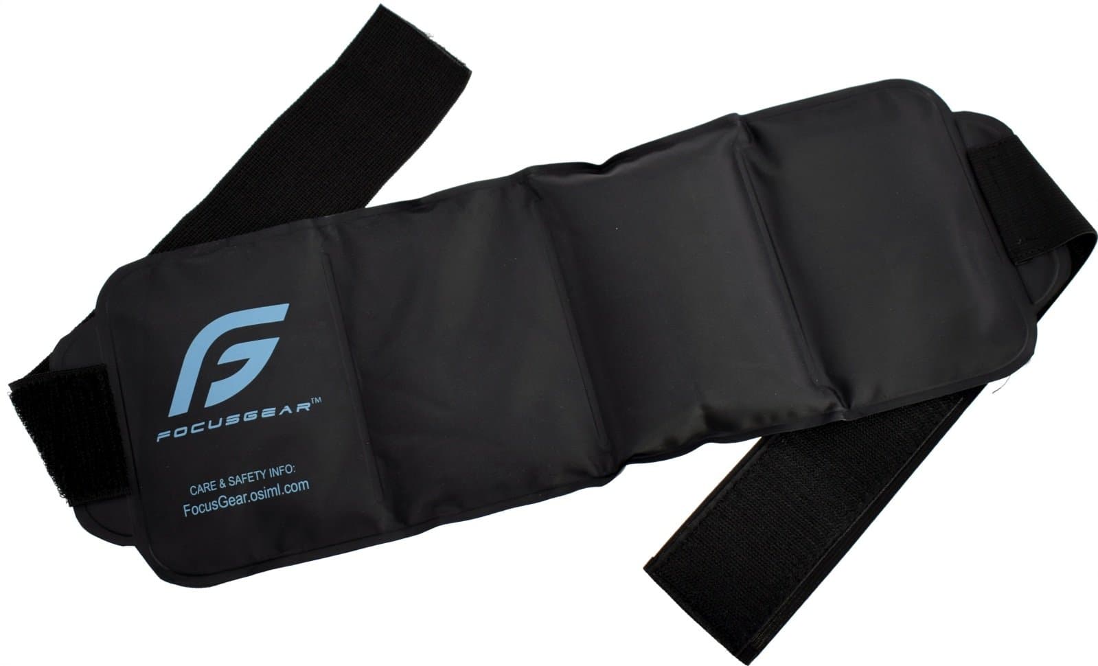 FocusGear XL Ice Pack with Perfect-Fit Straps (Hot/Cold Therapy for Back, Shoulder, Neck, Leg or Arm Pain with Non-Toxic, Flexible Gel)