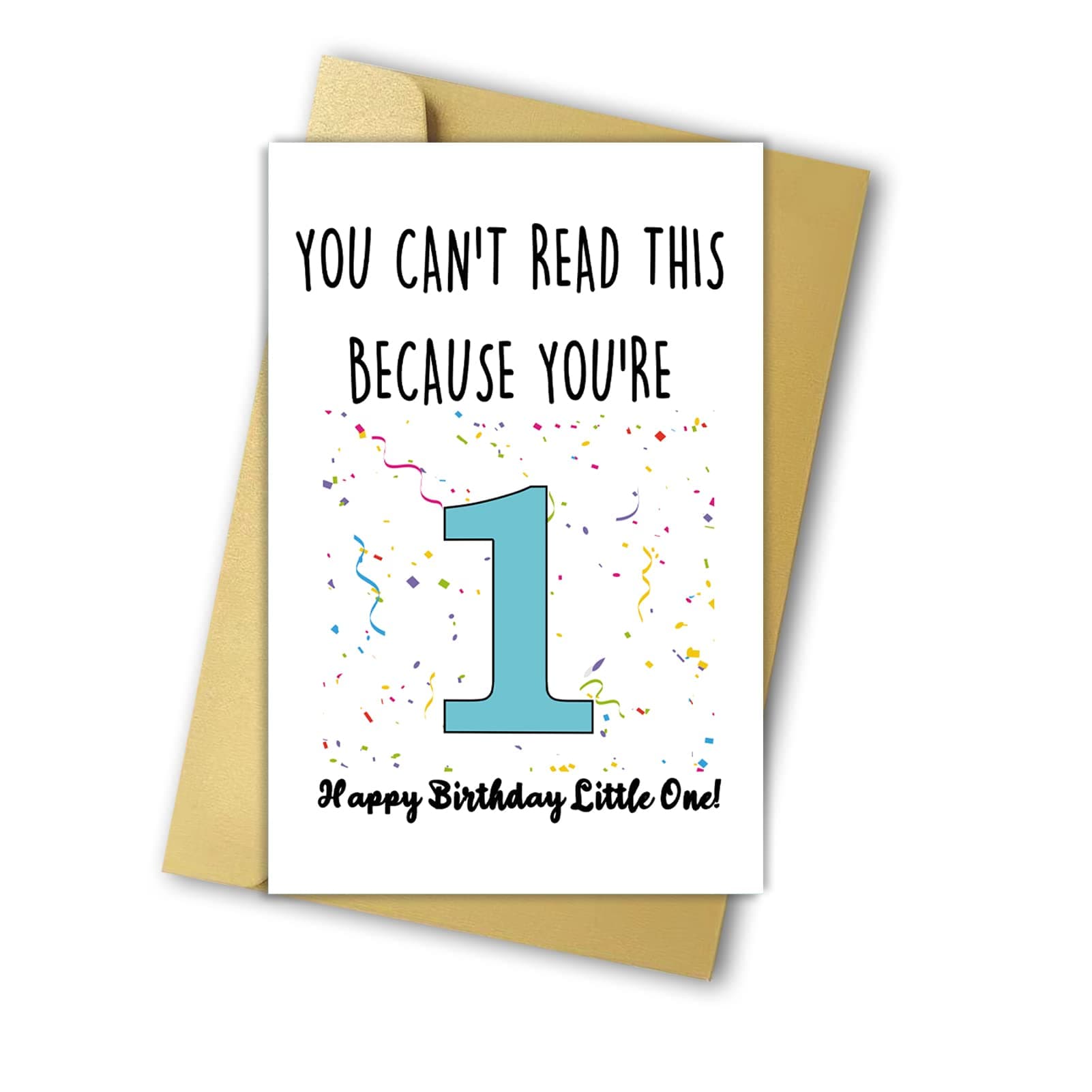 Huameigf Happy Birthday Little One Card for Kids, First Birthday Gifts for Girls Boys, First Bday Cards for Him Her, Birthday Card for 1 Year Old Girl, 1st Birthday Gifts for One Year Olds