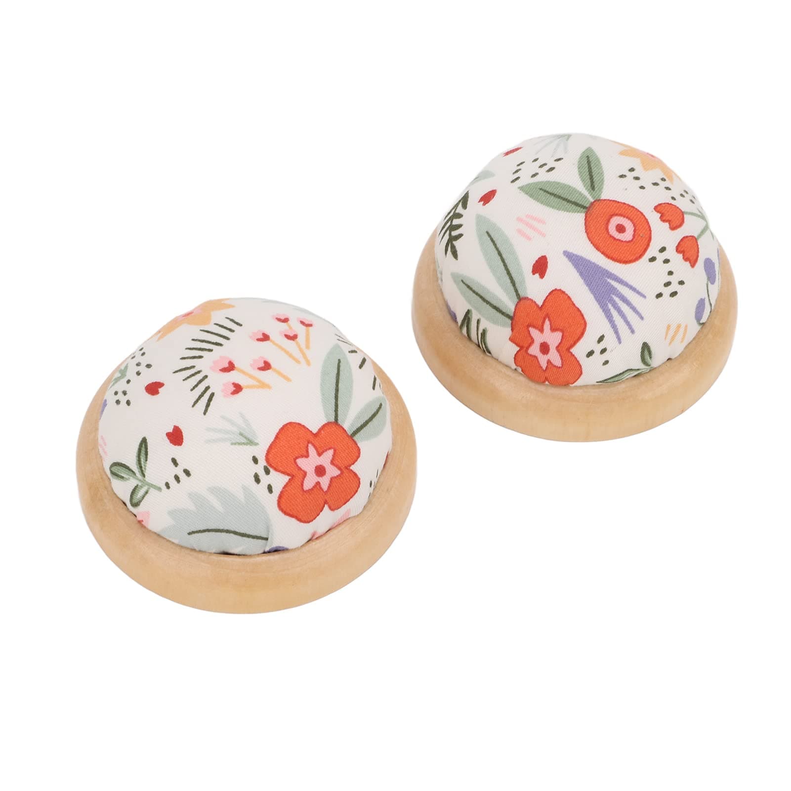 Sewing Pin Cushion, Wooden Base Pin Cushion 2 Pieces Lightweight Portable for Sewing for DIY for Crafts