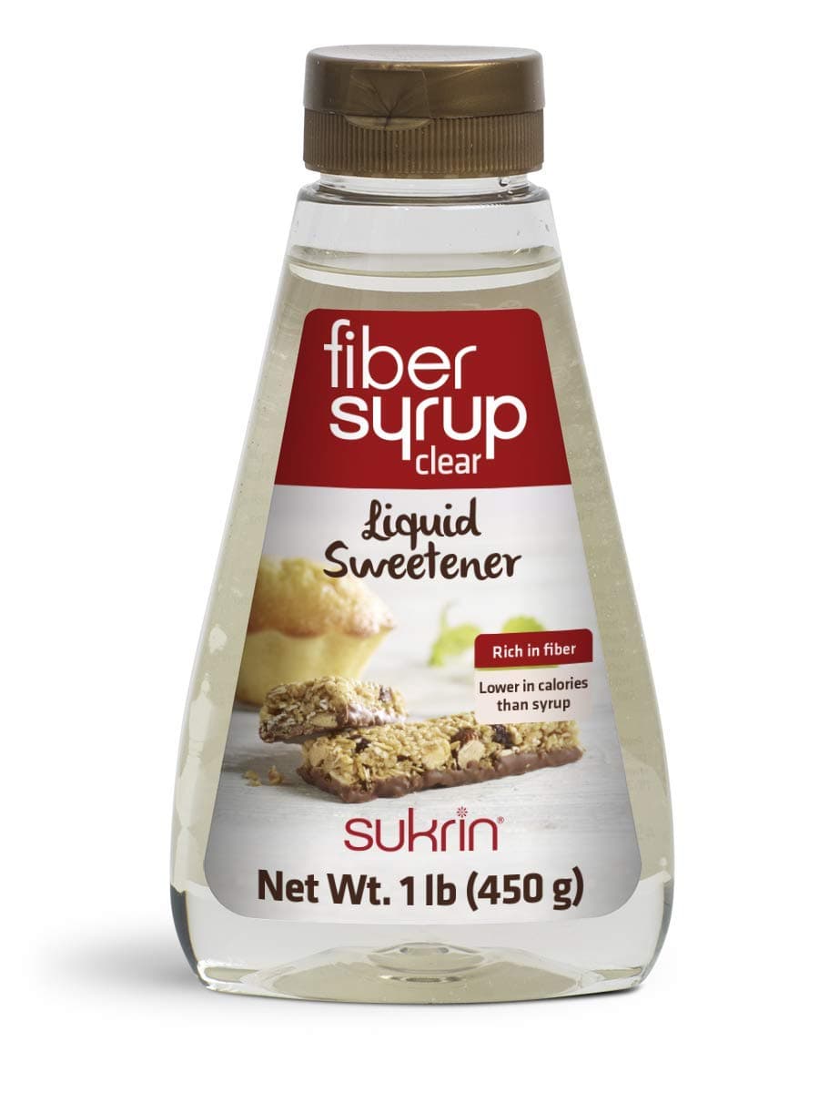 Sukrin Fiber Syrup Clear - Liquid Sweetener and Syrup Substitute - Low Carb - Keto Sugar Alternative - Sugar Free Baking Supplies - 450g (1 lb)