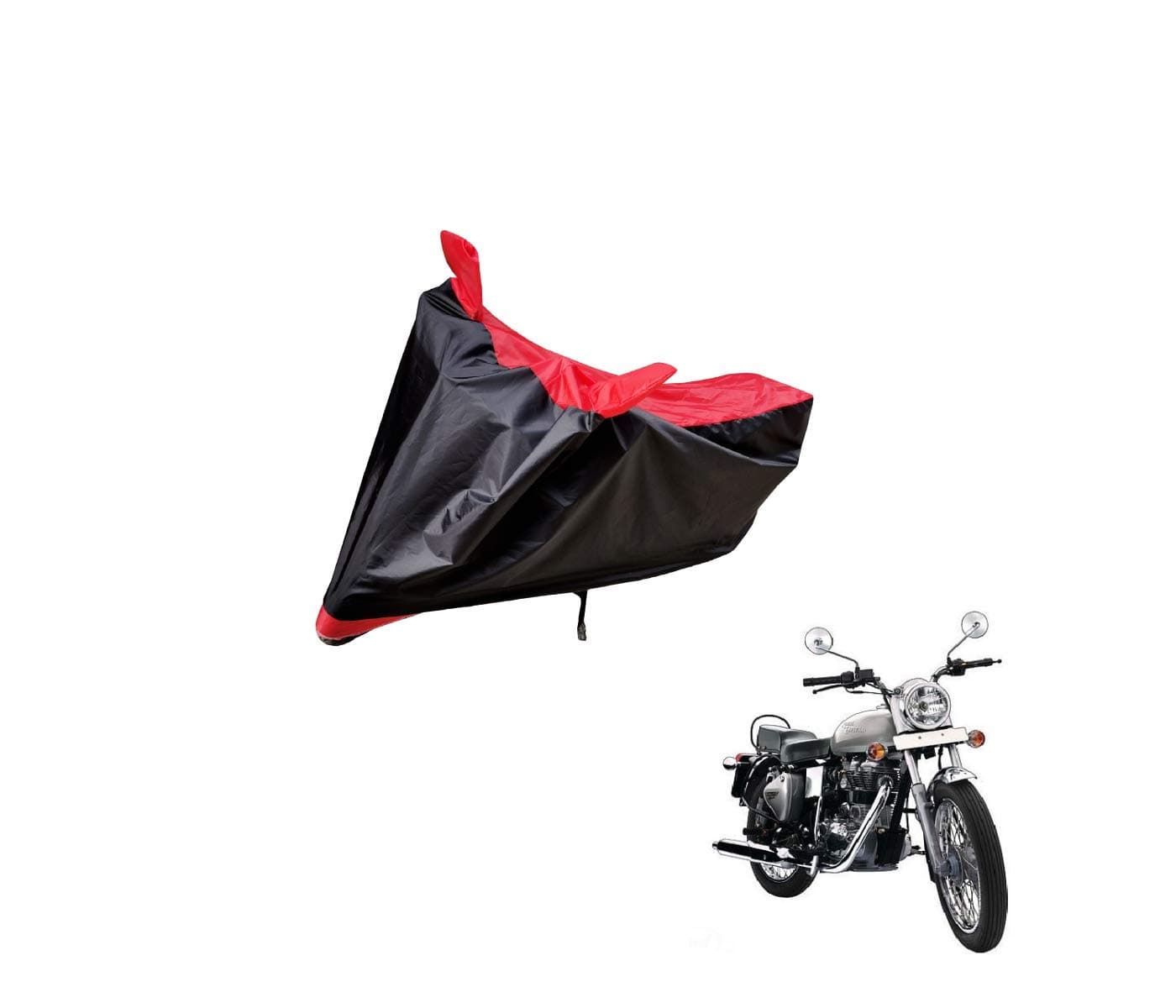 Auto Hub Royal Enfeild Bullet Electra Bike Cover Waterproof Original / Bullet Electra Cover Waterproof / Bullet Electra bike Cover / Bike Cover Bullet Electra Waterproof / Bullet Electra Body Cover / Bike Body Cover Bullet Electra With Ultra Surface Body Protection (Black, Red Look)