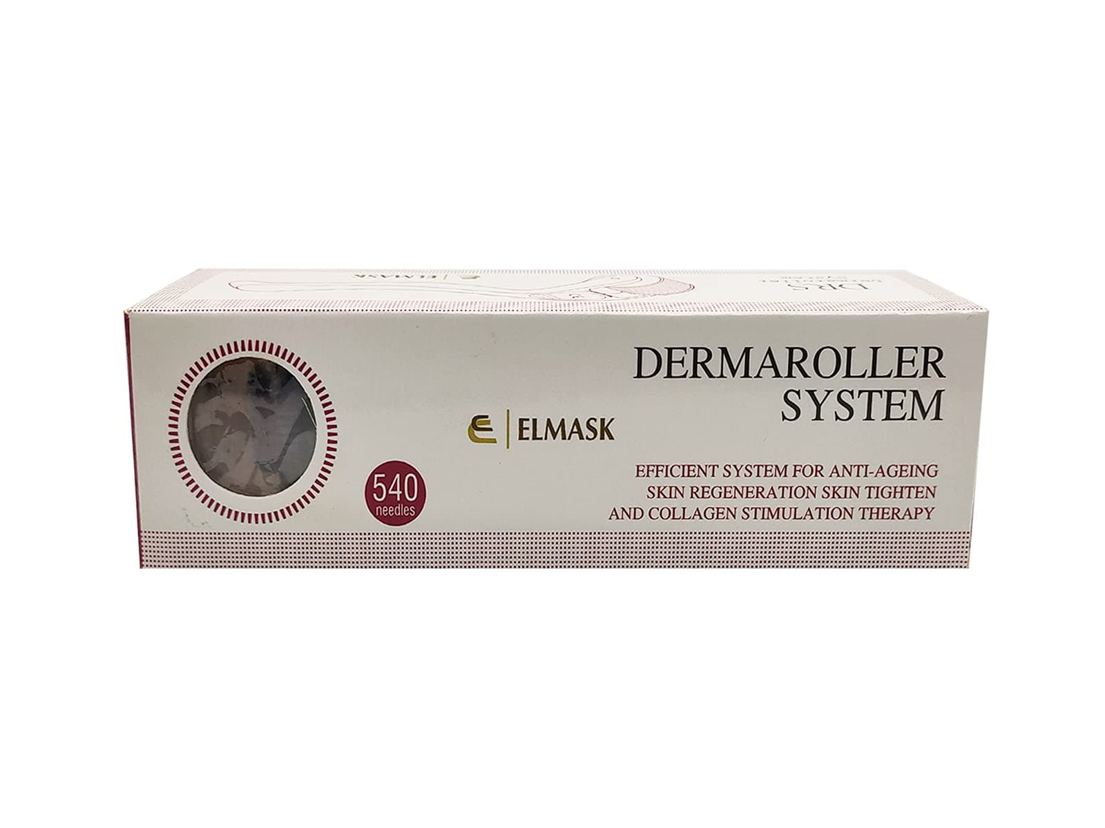 ELMASK DRS Derma Roller 0.5mm 540 Titanium Micro Needles Roller Treating Acne Scars Skin Hair Loss Wrinkles Blackheads Reducing Blemishes Scars Potholes Cellulite Stretchmarks