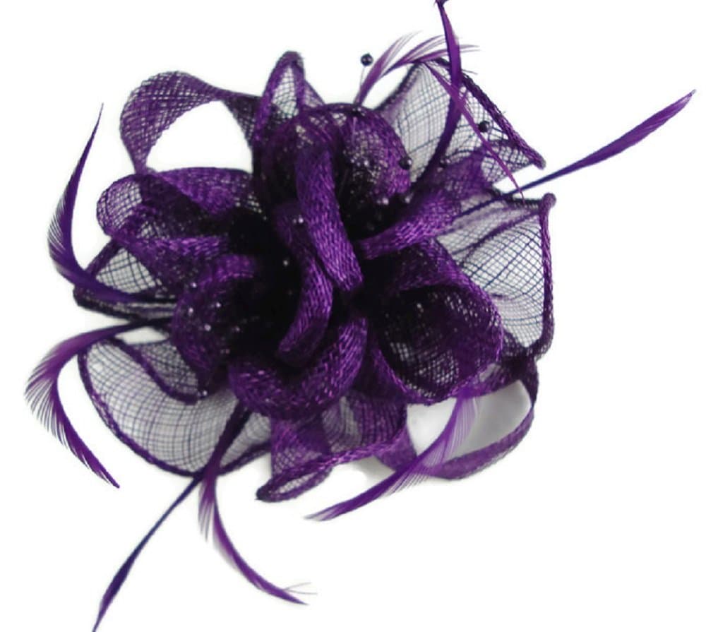 Signature Elegant Sinamay Frill Flower with small Beads Fascinator/Corsage Brooch