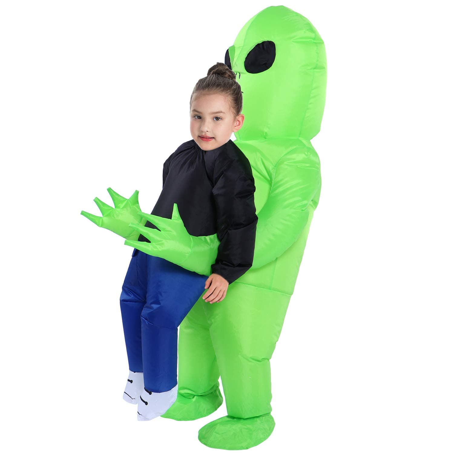 YEAHBEER Alien Costume Kids Halloween Alien Inflatable Costume for Kids Blow up Alien Costumes Cosplay Party Dress Up (Child Alien Rider)