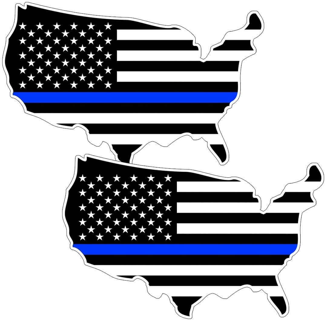 Thin Blue Line Flag Sticker 2 Pack MAP