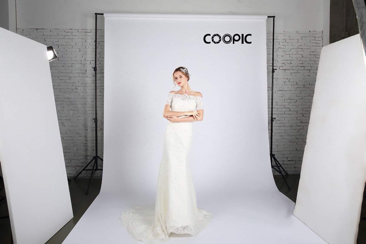 Coopic Background Backdrop Paper for Photo Studio (Arctic White) 93 - 1.35M x 5.5M