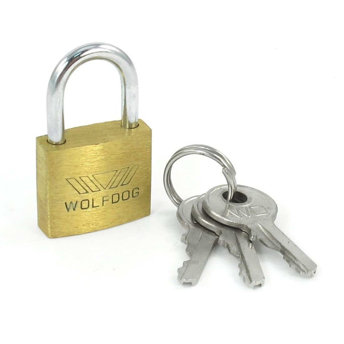 Brass Padlock - WOLFDOG Mini Size Security 20mm Width Door Lock Brass Padlock with 3 Keys