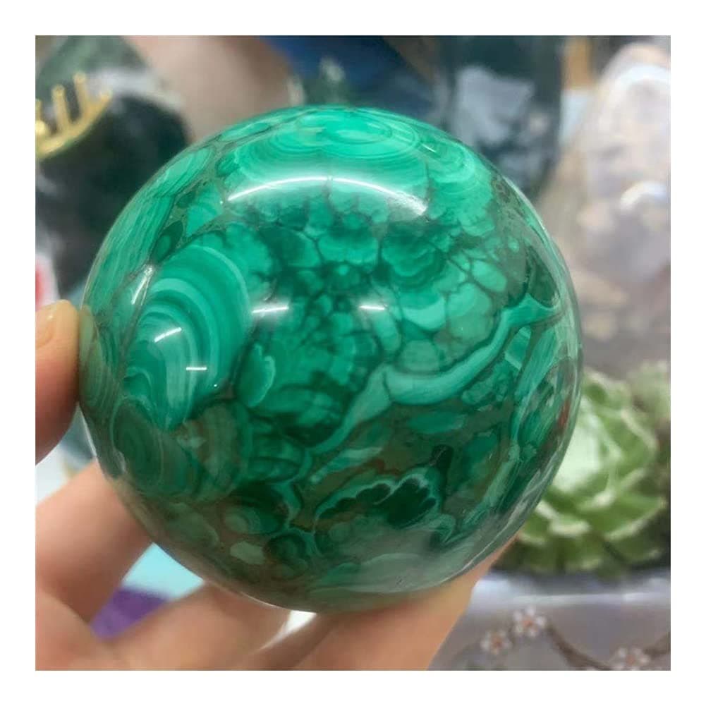 WGPHD Health & Household Natural Peacock Eye Quartz Crystal Ball Crystals Natural Stone Healing Meditation Carnelian Stone Home Decoration Collection (Color : Green, Size : 7.5-8cm)