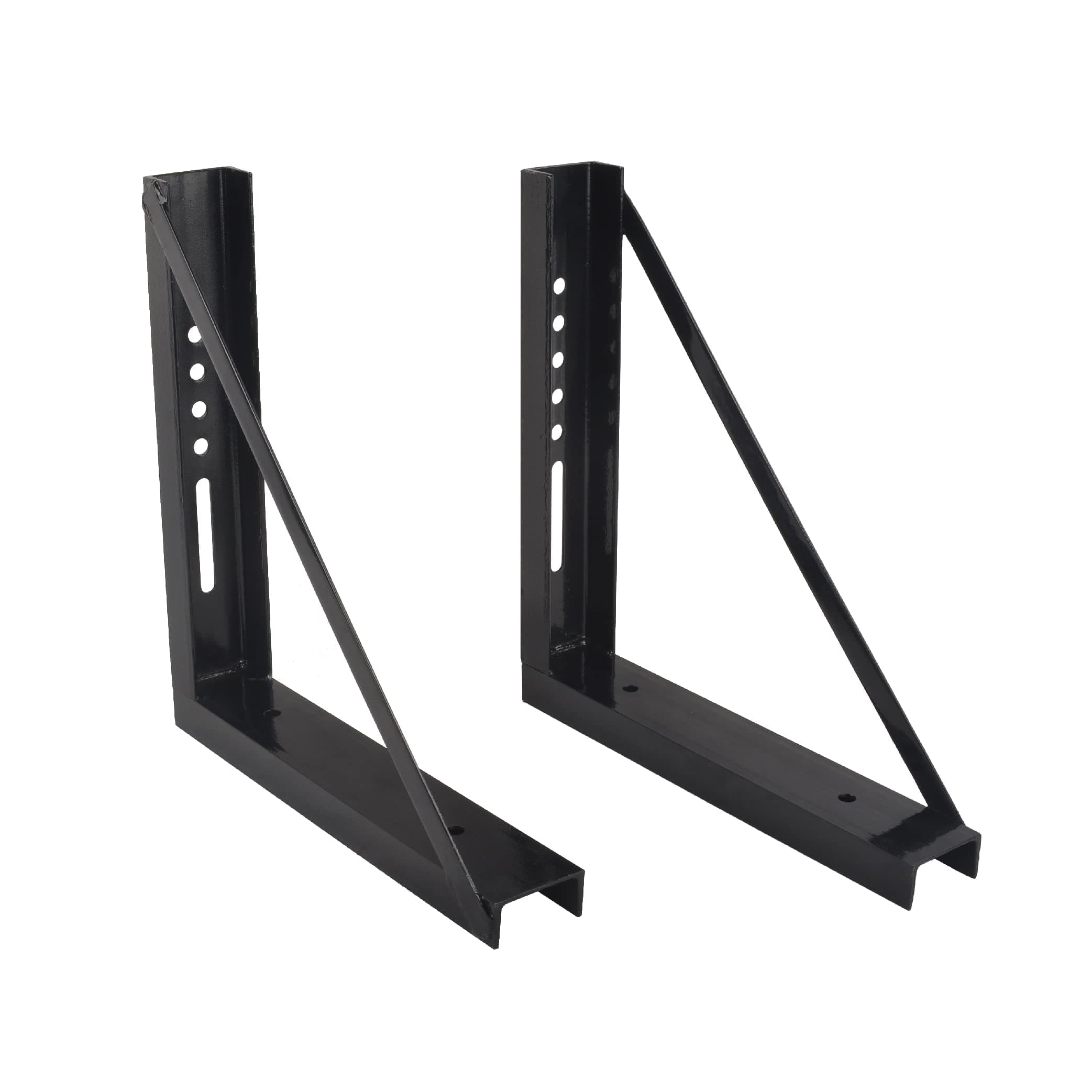 GESEXI 18’’x18’’ Bolted Steel Mounting Brackets for trailer tool box, Set of 2- Black