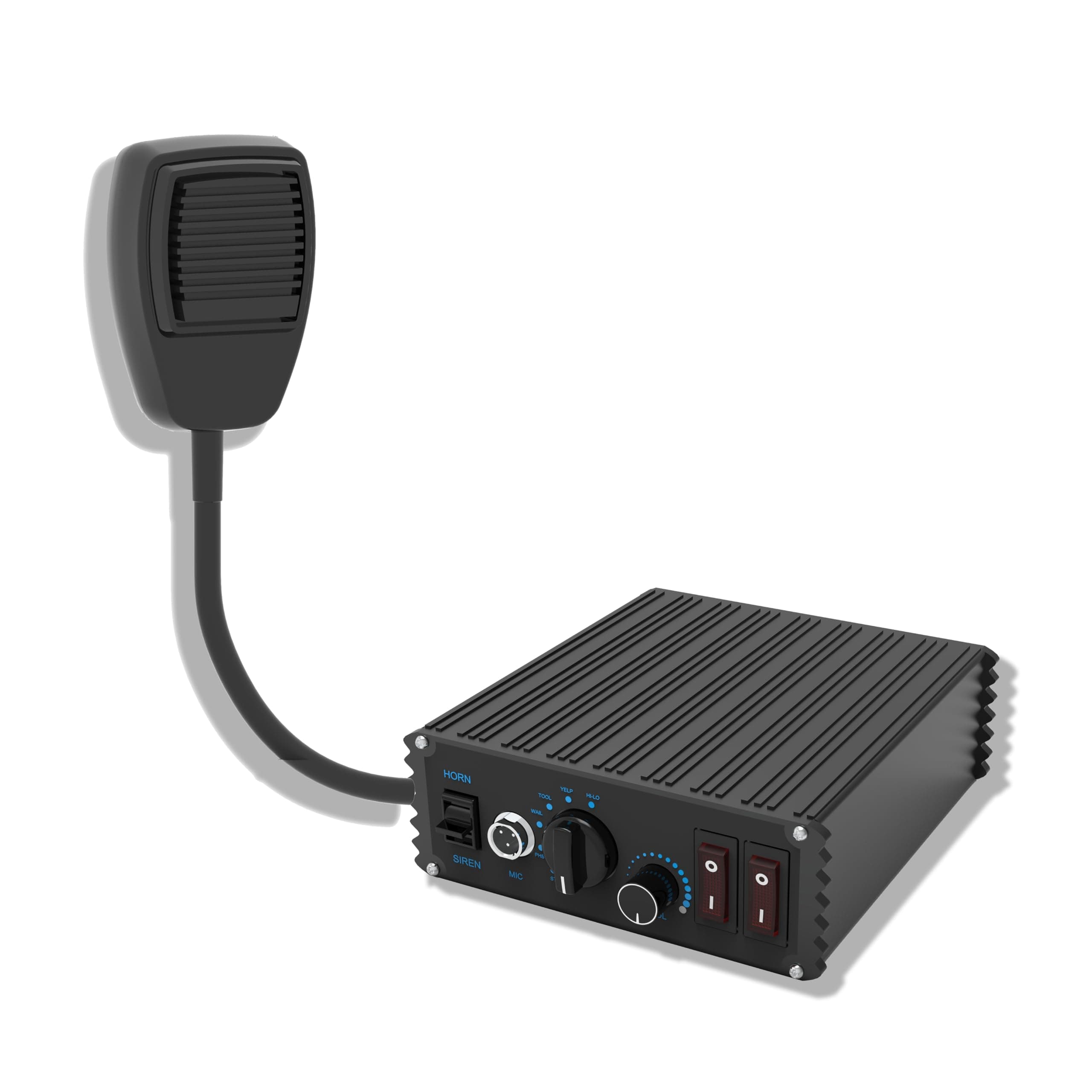 Prairie Falcon 100 watt Police Siren and Emergency Vehicle Siren System with Horn and PA Microphone