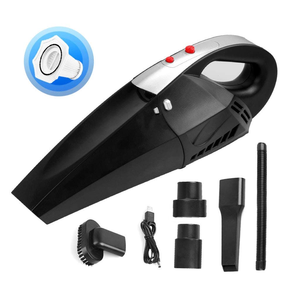 Handheld Vacuum Cordless Car Vacuum Cleaner 120W High Suction 6.5kpa Portable Wet/Dry Vacuum Cleaner with LED Light HEPA Filter