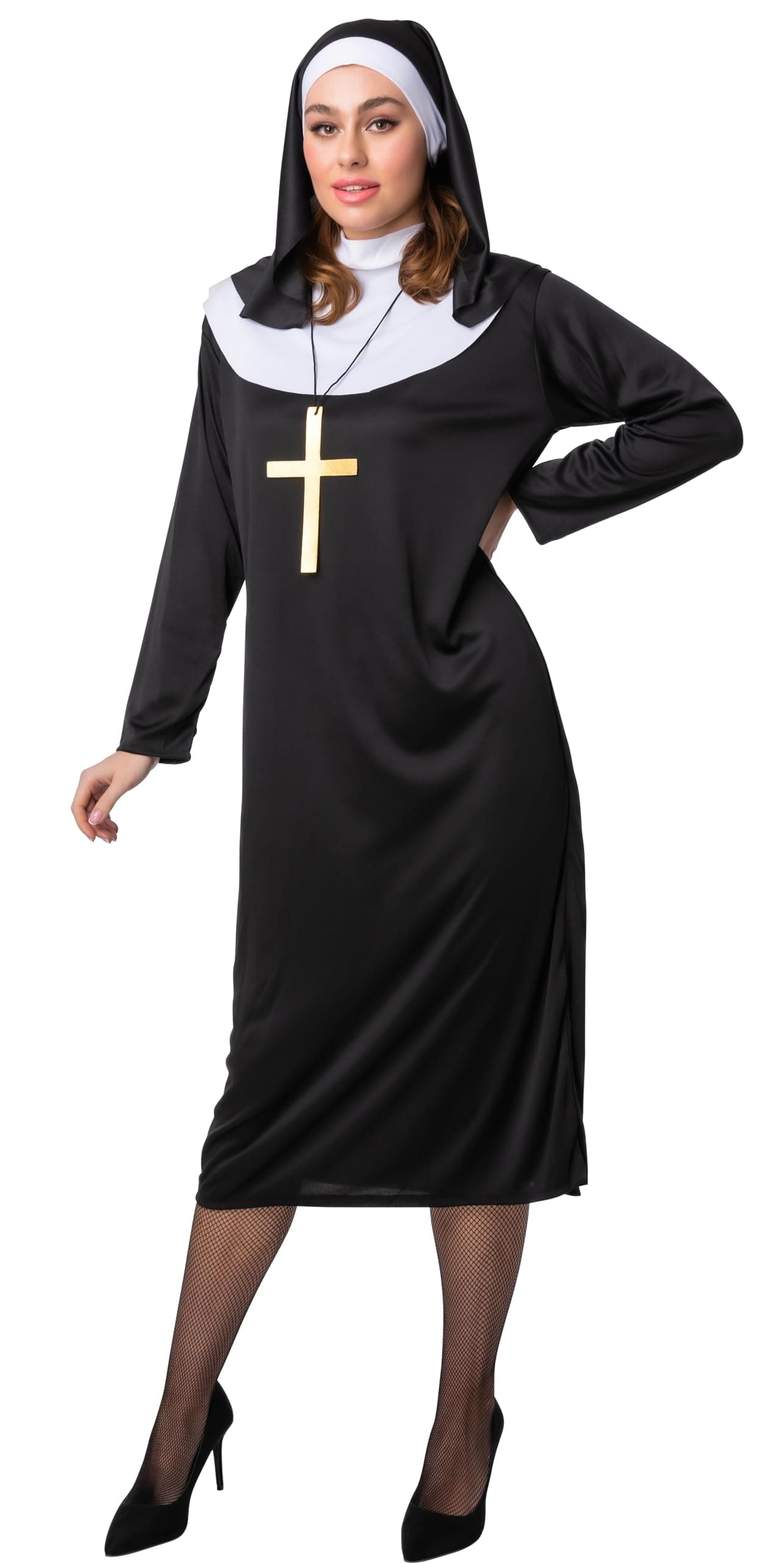 Wicked Costumes Adult Womens Nun with Cross Fancy Dress Costume