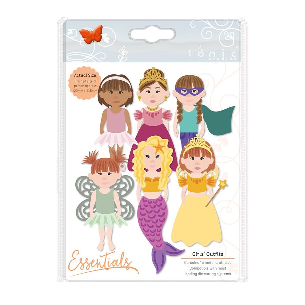 Tonic Studios Dressables Girls' Outfits Die Set, Metal, Stainless Steel, 12 x 4.2 x 0.5 cm